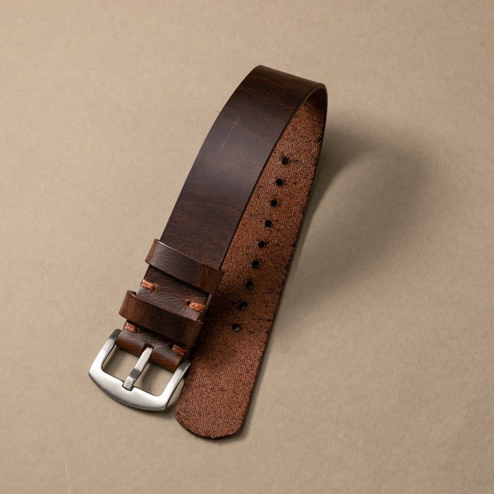 Military Deri Kayış - Antik Kahve - Roarcraft TR