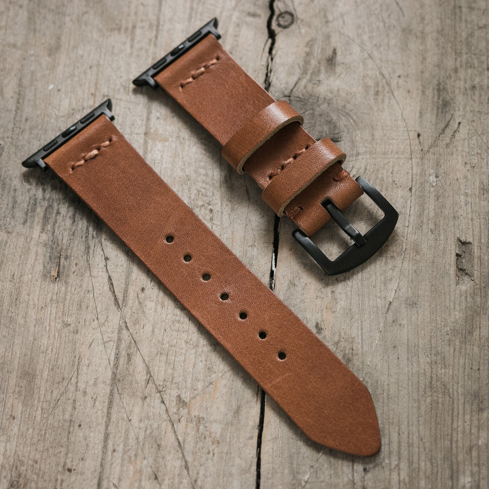 Tek Kat Deri Apple Watch Kordon - Taba - Roarcraft TR