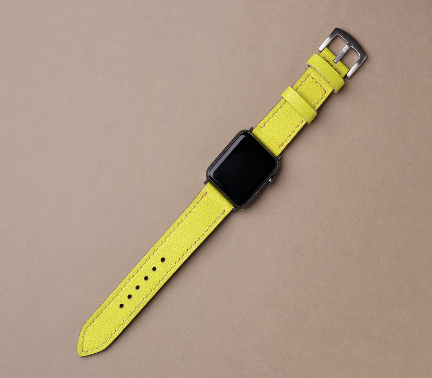 Apple Watch Saffiano Deri Kayış - Lime - Roarcraft TR