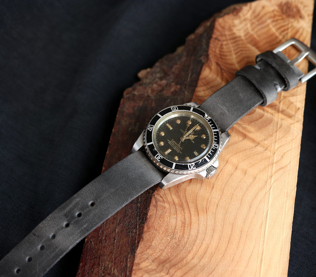 (YENİ) Nato Deri Kayış - Antik Gri