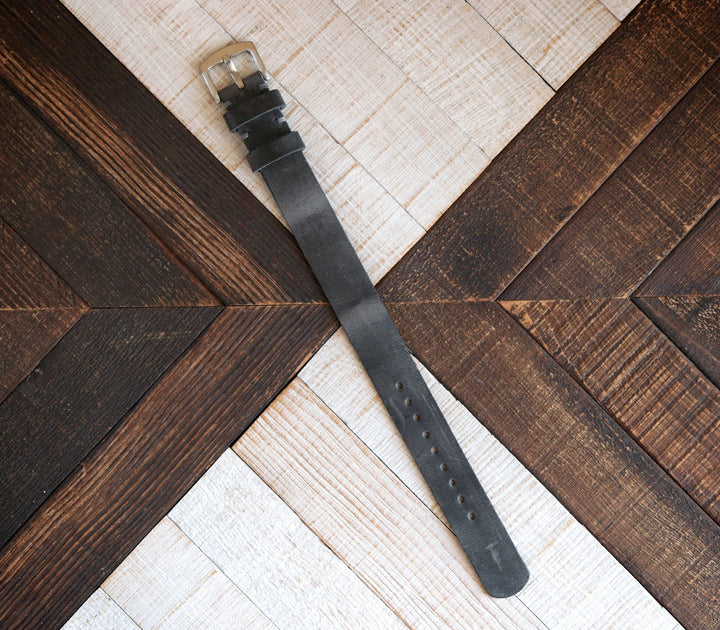 (YENİ) Nato Deri Kayış - Antik Gri