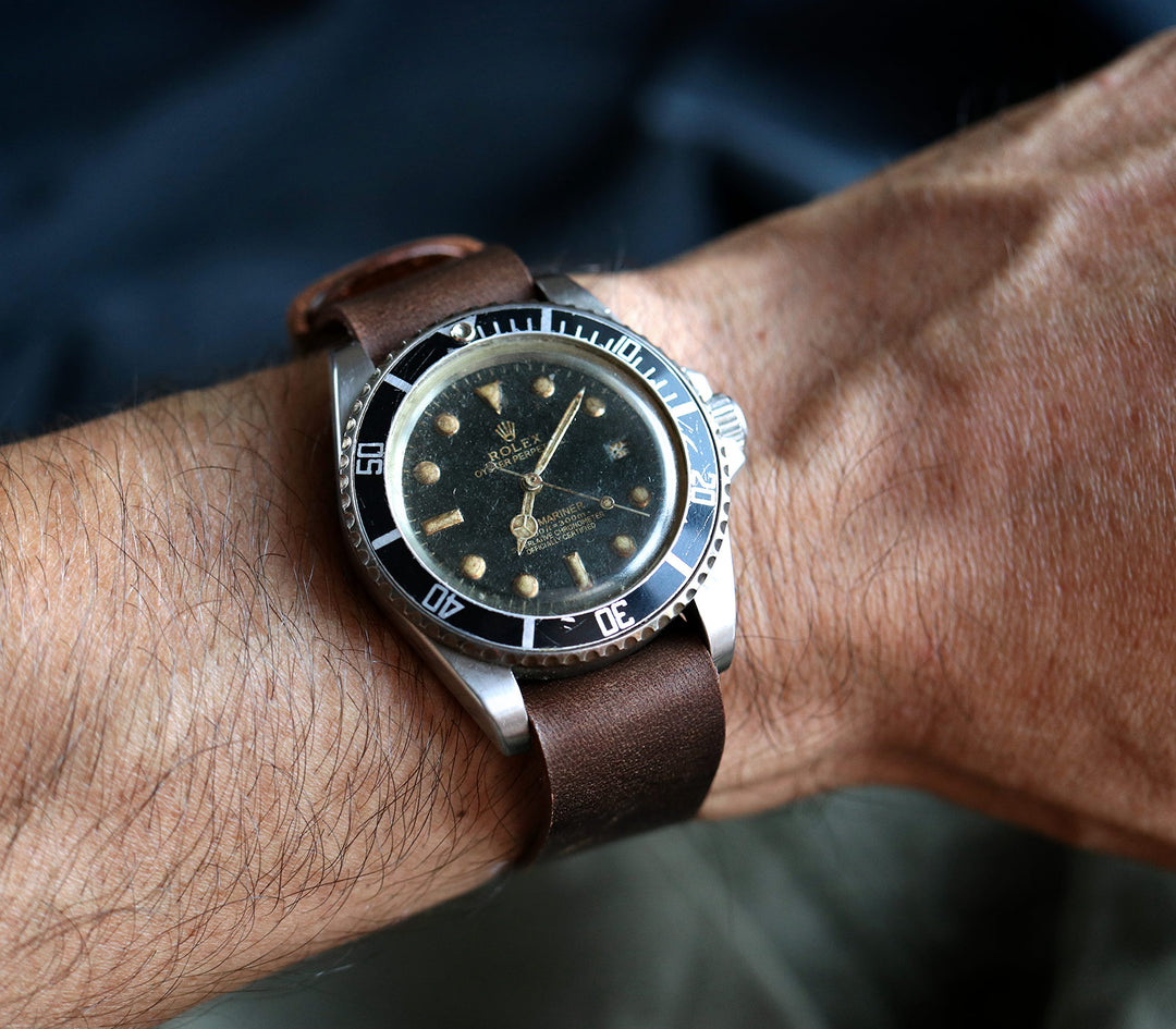 (YENİ) Nato Deri Kayış - Antik Kahve