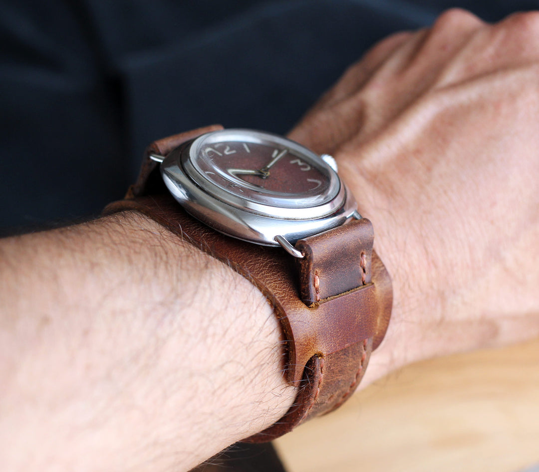 (YENİ) Bund Strap - Özel Yapım Saat Kayışı - Antik Kahve