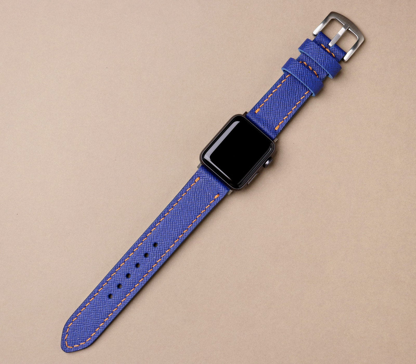 Apple Watch Saffiano Deri Kayış - Saks Mavi - Roarcraft TR