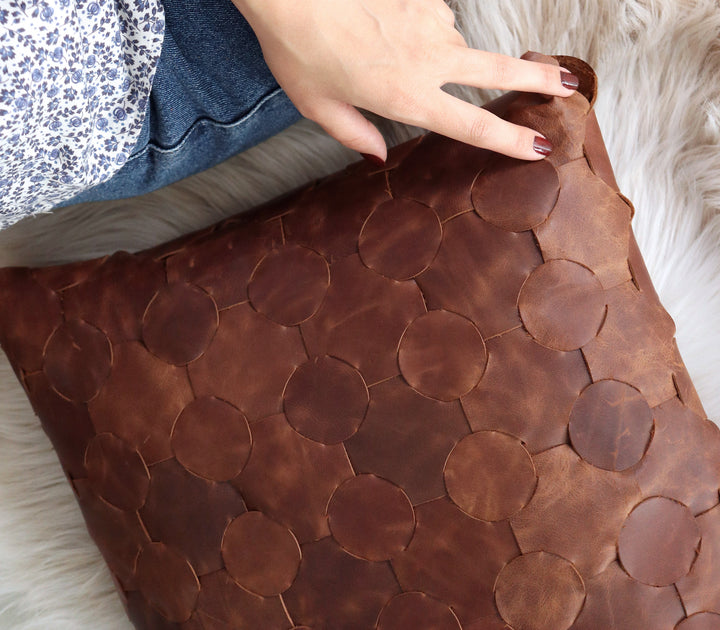 Örgü Deri Kırlent Yastık - Roarcraft TR